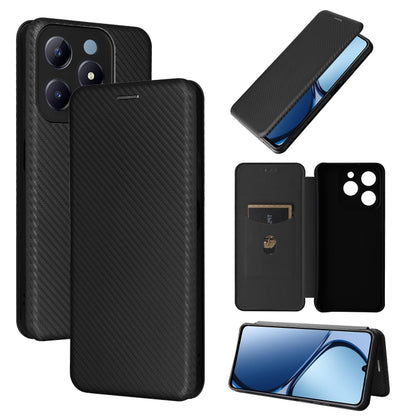 Carbon Fiber Texture Flip Leather Phone Case, For Realme Note 80 4G, For Realme 16 5G, For Realme 16 Pro+ 5G, For Realme 15x 5G India / C85 5G, For Realme C85 Pro 4G, For Realme 15T 5G, For Realme 15 5G / Realme 15 Pro 5G, For Realme GT 7 Global       ...