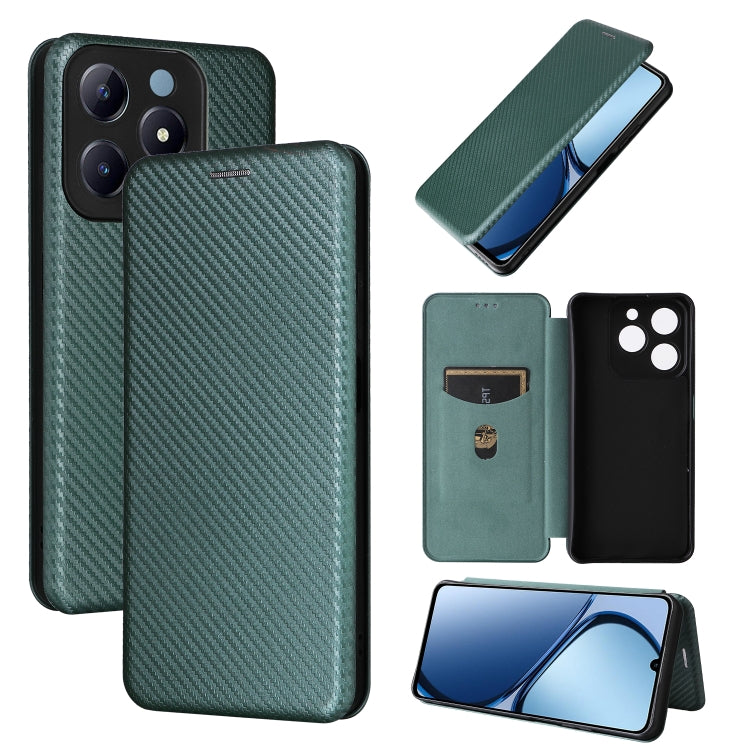 Carbon Fiber Texture Flip Leather Phone Case, For Realme Note 80 4G, For Realme 16 5G, For Realme 16 Pro+ 5G, For Realme 15x 5G India / C85 5G, For Realme C85 Pro 4G, For Realme 15T 5G, For Realme 15 5G / Realme 15 Pro 5G, For Realme GT 7 Global       ...