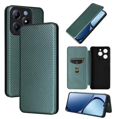 Carbon Fiber Texture Flip Leather Phone Case, For Realme Note 80 4G, For Realme 16 5G, For Realme 16 Pro+ 5G, For Realme 15x 5G India / C85 5G, For Realme C85 Pro 4G, For Realme 15T 5G, For Realme 15 5G / Realme 15 Pro 5G, For Realme GT 7 Global       ...