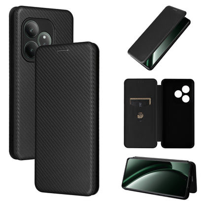 Carbon Fiber Texture Flip Leather Phone Case, For Realme Note 80 4G, For Realme 16 5G, For Realme 16 Pro+ 5G, For Realme 15x 5G India / C85 5G, For Realme C85 Pro 4G, For Realme 15T 5G, For Realme 15 5G / Realme 15 Pro 5G, For Realme GT 7 Global       ...