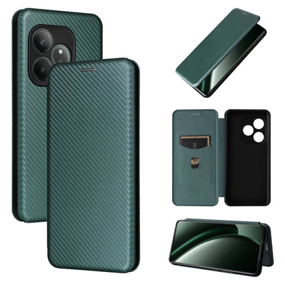 Carbon Fiber Texture Flip Leather Phone Case, For Realme Note 80 4G, For Realme 16 5G, For Realme 16 Pro+ 5G, For Realme 15x 5G India / C85 5G, For Realme C85 Pro 4G, For Realme 15T 5G, For Realme 15 5G / Realme 15 Pro 5G, For Realme GT 7 Global       ...