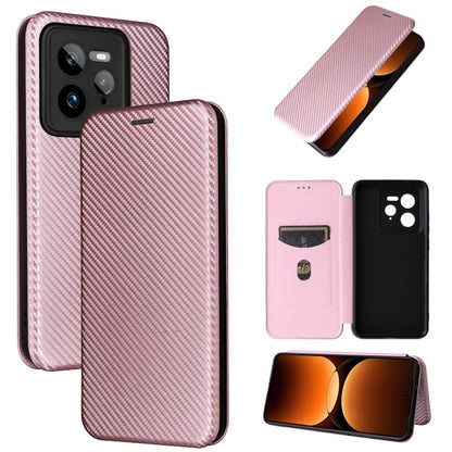 Carbon Fiber Texture Flip Leather Phone Case, For Realme Note 80 4G, For Realme 16 5G, For Realme 16 Pro+ 5G, For Realme 15x 5G India / C85 5G, For Realme C85 Pro 4G, For Realme 15T 5G, For Realme 15 5G / Realme 15 Pro 5G, For Realme GT 7 Global       ...