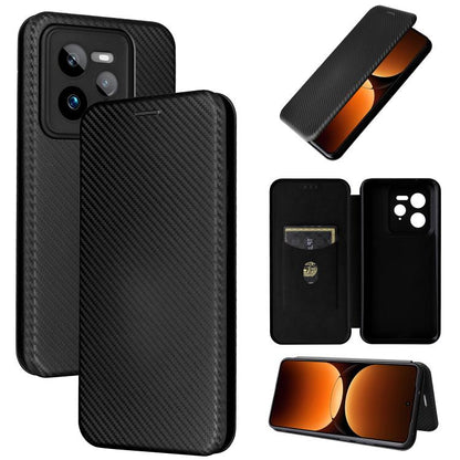 Carbon Fiber Texture Flip Leather Phone Case, For Realme Note 80 4G, For Realme 16 5G, For Realme 16 Pro+ 5G, For Realme 15x 5G India / C85 5G, For Realme C85 Pro 4G, For Realme 15T 5G, For Realme 15 5G / Realme 15 Pro 5G, For Realme GT 7 Global       ...
