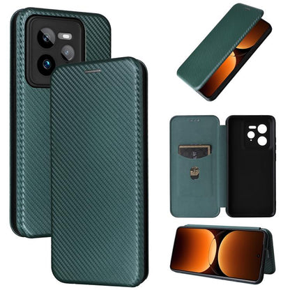 Carbon Fiber Texture Flip Leather Phone Case, For Realme Note 80 4G, For Realme 16 5G, For Realme 16 Pro+ 5G, For Realme 15x 5G India / C85 5G, For Realme C85 Pro 4G, For Realme 15T 5G, For Realme 15 5G / Realme 15 Pro 5G, For Realme GT 7 Global       ...