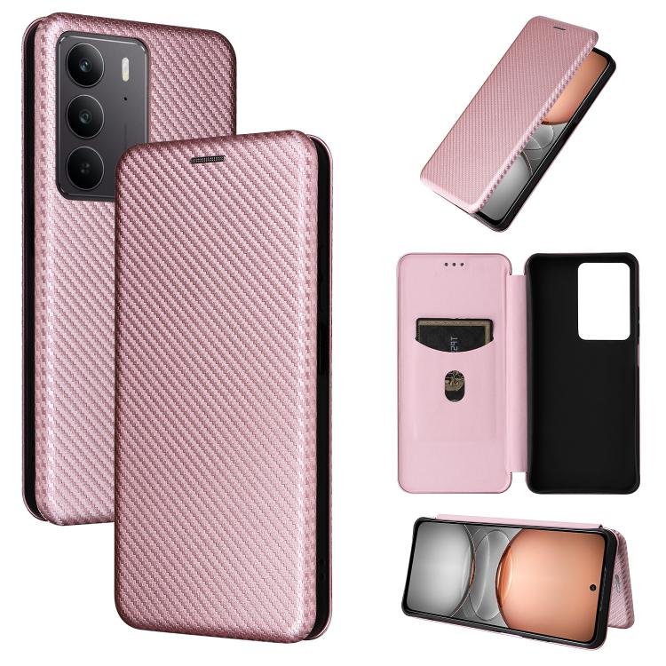 Carbon Fiber Texture Flip Leather Phone Case, For Realme Note 80 4G, For Realme 16 5G, For Realme 16 Pro+ 5G, For Realme 15x 5G India / C85 5G, For Realme C85 Pro 4G, For Realme 15T 5G, For Realme 15 5G / Realme 15 Pro 5G, For Realme GT 7 Global       ...