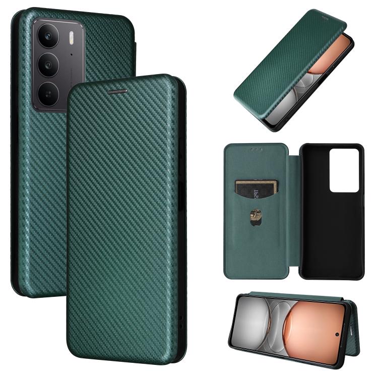 Carbon Fiber Texture Flip Leather Phone Case, For Realme Note 80 4G, For Realme 16 5G, For Realme 16 Pro+ 5G, For Realme 15x 5G India / C85 5G, For Realme C85 Pro 4G, For Realme 15T 5G, For Realme 15 5G / Realme 15 Pro 5G, For Realme GT 7 Global       ...