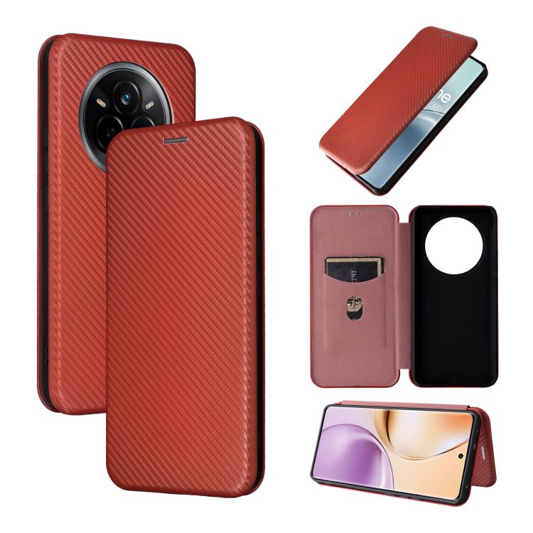 Carbon Fiber Texture Flip Leather Phone Case, For Realme Note 80 4G, For Realme 16 5G, For Realme 16 Pro+ 5G, For Realme 15x 5G India / C85 5G, For Realme C85 Pro 4G, For Realme 15T 5G, For Realme 15 5G / Realme 15 Pro 5G, For Realme GT 7 Global       ...