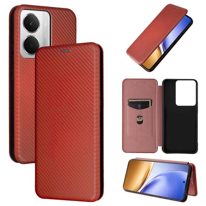 Carbon Fiber Texture Flip Leather Phone Case, For Realme Note 80 4G, For Realme 16 5G, For Realme 16 Pro+ 5G, For Realme 15x 5G India / C85 5G, For Realme C85 Pro 4G, For Realme 15T 5G, For Realme 15 5G / Realme 15 Pro 5G, For Realme GT 7 Global       ...