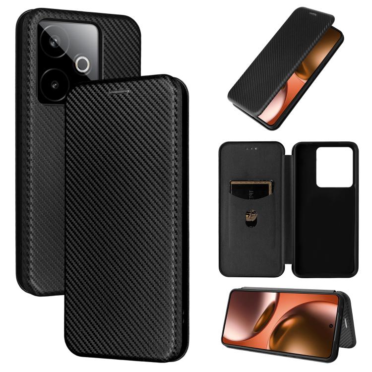 Carbon Fiber Texture Flip Leather Phone Case, For Realme Note 80 4G, For Realme 16 5G, For Realme 16 Pro+ 5G, For Realme 15x 5G India / C85 5G, For Realme C85 Pro 4G, For Realme 15T 5G, For Realme 15 5G / Realme 15 Pro 5G, For Realme GT 7 Global       ...