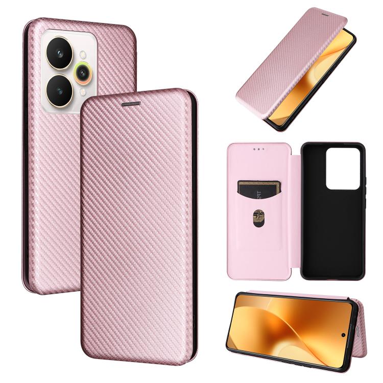 Carbon Fiber Texture Flip Leather Phone Case, For Realme Note 80 4G, For Realme 16 5G, For Realme 16 Pro+ 5G, For Realme 15x 5G India / C85 5G, For Realme C85 Pro 4G, For Realme 15T 5G, For Realme 15 5G / Realme 15 Pro 5G, For Realme GT 7 Global       ...
