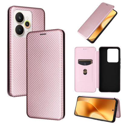 Carbon Fiber Texture Flip Leather Phone Case, For Realme Note 80 4G, For Realme 16 5G, For Realme 16 Pro+ 5G, For Realme 15x 5G India / C85 5G, For Realme C85 Pro 4G, For Realme 15T 5G, For Realme 15 5G / Realme 15 Pro 5G, For Realme GT 7 Global       ...
