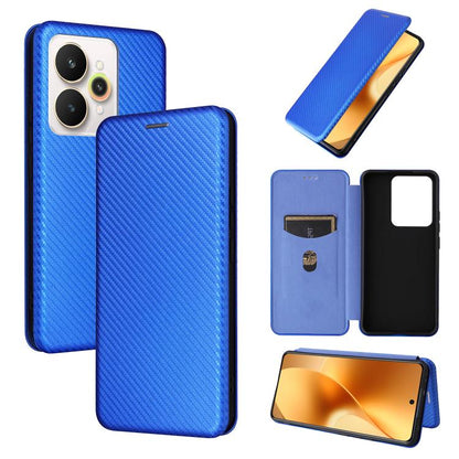 Carbon Fiber Texture Flip Leather Phone Case, For Realme Note 80 4G, For Realme 16 5G, For Realme 16 Pro+ 5G, For Realme 15x 5G India / C85 5G, For Realme C85 Pro 4G, For Realme 15T 5G, For Realme 15 5G / Realme 15 Pro 5G, For Realme GT 7 Global       ...