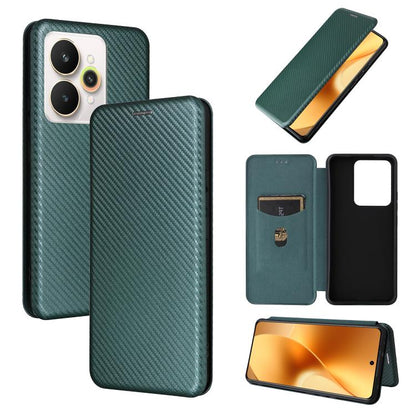 Carbon Fiber Texture Flip Leather Phone Case, For Realme Note 80 4G, For Realme 16 5G, For Realme 16 Pro+ 5G, For Realme 15x 5G India / C85 5G, For Realme C85 Pro 4G, For Realme 15T 5G, For Realme 15 5G / Realme 15 Pro 5G, For Realme GT 7 Global       ...