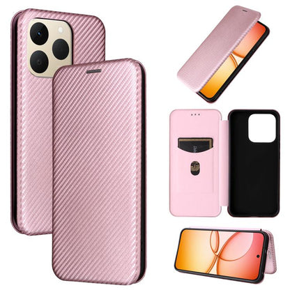 Carbon Fiber Texture Flip Leather Phone Case, For Realme Note 80 4G, For Realme 16 5G, For Realme 16 Pro+ 5G, For Realme 15x 5G India / C85 5G, For Realme C85 Pro 4G, For Realme 15T 5G, For Realme 15 5G / Realme 15 Pro 5G, For Realme GT 7 Global       ...