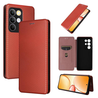 Carbon Fiber Texture Flip Leather Phone Case, For Realme Note 80 4G, For Realme 16 5G, For Realme 16 Pro+ 5G, For Realme 15x 5G India / C85 5G, For Realme C85 Pro 4G, For Realme 15T 5G, For Realme 15 5G / Realme 15 Pro 5G, For Realme GT 7 Global       ...