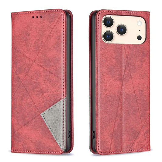 Rhombus Texture Magnetic Leather Phone Case, For iPhone 18 Pro Max/17 Pro Max, For iPhone 18 Pro/17 Pro, For iPhone 17, For iPhone 17 Air, For iPhone 16 Pro Max, For iPhone 16 Pro, For iPhone 16 Plus, For iPhone 16, For iPhone 15 Pro Max