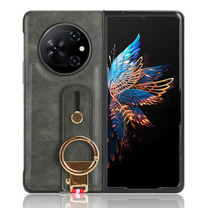 Wristband Leather Back Phone Case, For Tecno Phantom V Flip2, For Tecno Phantom V Fold2, For Tecno Phantom V Fold