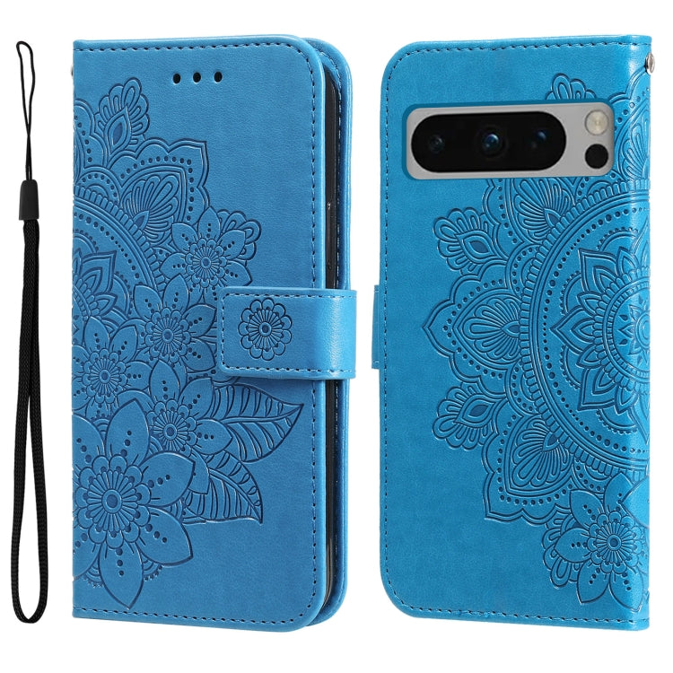 Seven-petal Flowers Embossing Leather Phone Case, For Google Pixel 11 Pro XL, For Google Pixel 11 / Pixel 11 Pro, For Google Pixel 10a, For Google Pixel 9a, For Google Pixel 9 Pro, For Google Pixel 9, For Google Pixel 8a, For Google Pixel 8 Pro        ...