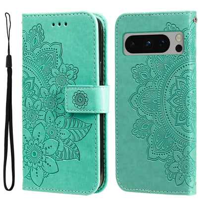 Seven-petal Flowers Embossing Leather Phone Case, For Google Pixel 11 Pro XL, For Google Pixel 11 / Pixel 11 Pro, For Google Pixel 10a, For Google Pixel 9a, For Google Pixel 9 Pro, For Google Pixel 9, For Google Pixel 8a, For Google Pixel 8 Pro        ...