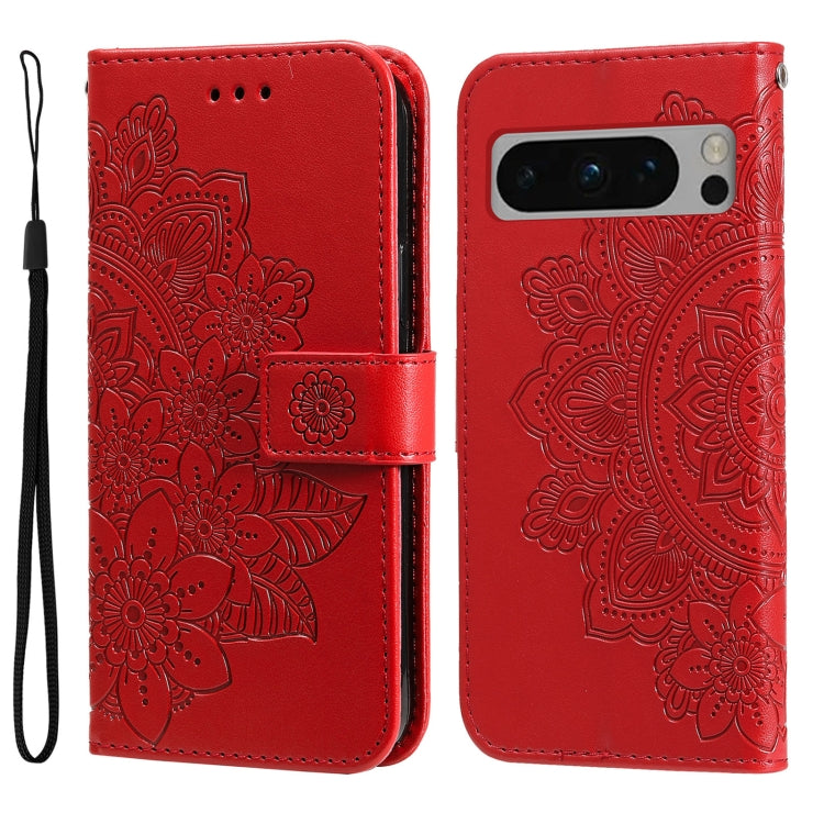 Seven-petal Flowers Embossing Leather Phone Case, For Google Pixel 11 Pro XL, For Google Pixel 11 / Pixel 11 Pro, For Google Pixel 10a, For Google Pixel 9a, For Google Pixel 9 Pro, For Google Pixel 9, For Google Pixel 8a, For Google Pixel 8 Pro        ...