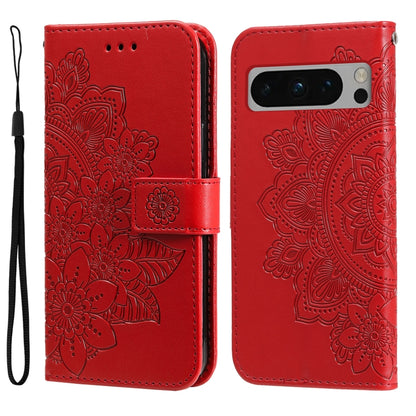 Seven-petal Flowers Embossing Leather Phone Case, For Google Pixel 11 Pro XL, For Google Pixel 11 / Pixel 11 Pro, For Google Pixel 10a, For Google Pixel 9a, For Google Pixel 9 Pro, For Google Pixel 9, For Google Pixel 8a, For Google Pixel 8 Pro        ...
