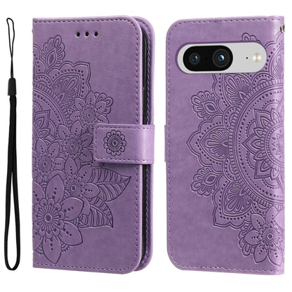 Seven-petal Flowers Embossing Leather Phone Case, For Google Pixel 11 Pro XL, For Google Pixel 11 / Pixel 11 Pro, For Google Pixel 10a, For Google Pixel 9a, For Google Pixel 9 Pro, For Google Pixel 9, For Google Pixel 8a, For Google Pixel 8 Pro        ...