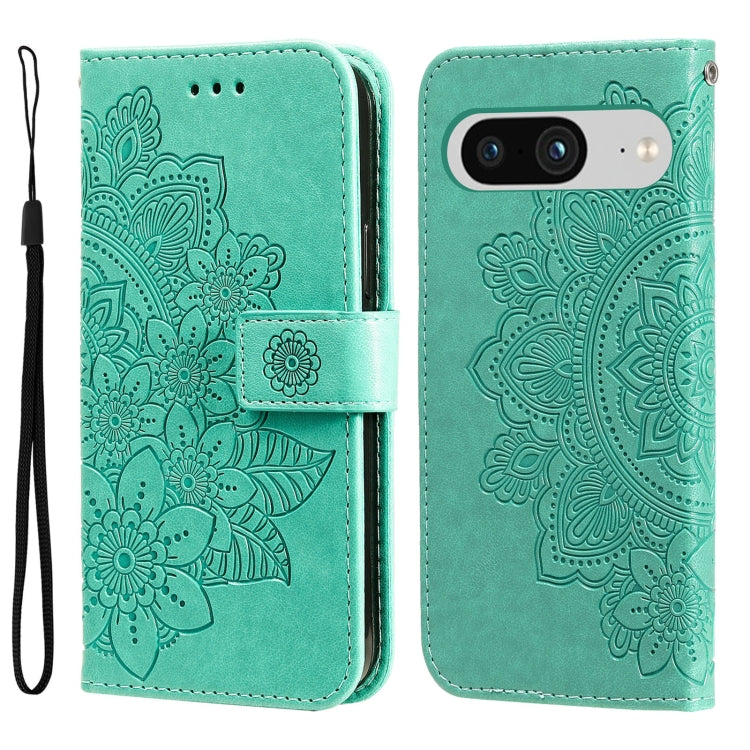 Seven-petal Flowers Embossing Leather Phone Case, For Google Pixel 11 Pro XL, For Google Pixel 11 / Pixel 11 Pro, For Google Pixel 10a, For Google Pixel 9a, For Google Pixel 9 Pro, For Google Pixel 9, For Google Pixel 8a, For Google Pixel 8 Pro        ...