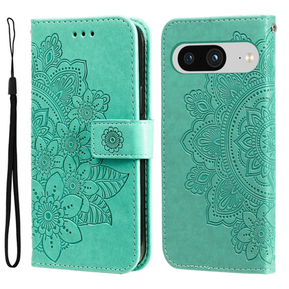 Seven-petal Flowers Embossing Leather Phone Case, For Google Pixel 11 Pro XL, For Google Pixel 11 / Pixel 11 Pro, For Google Pixel 10a, For Google Pixel 9a, For Google Pixel 9 Pro, For Google Pixel 9, For Google Pixel 8a, For Google Pixel 8 Pro        ...