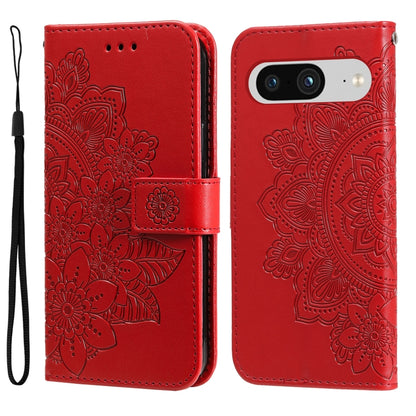 Seven-petal Flowers Embossing Leather Phone Case, For Google Pixel 11 Pro XL, For Google Pixel 11 / Pixel 11 Pro, For Google Pixel 10a, For Google Pixel 9a, For Google Pixel 9 Pro, For Google Pixel 9, For Google Pixel 8a, For Google Pixel 8 Pro        ...