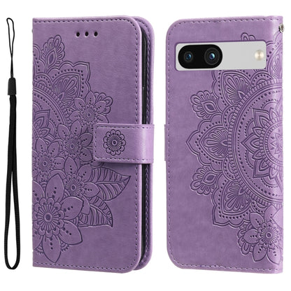 Seven-petal Flowers Embossing Leather Phone Case, For Google Pixel 11 Pro XL, For Google Pixel 11 / Pixel 11 Pro, For Google Pixel 10a, For Google Pixel 9a, For Google Pixel 9 Pro, For Google Pixel 9, For Google Pixel 8a, For Google Pixel 8 Pro        ...