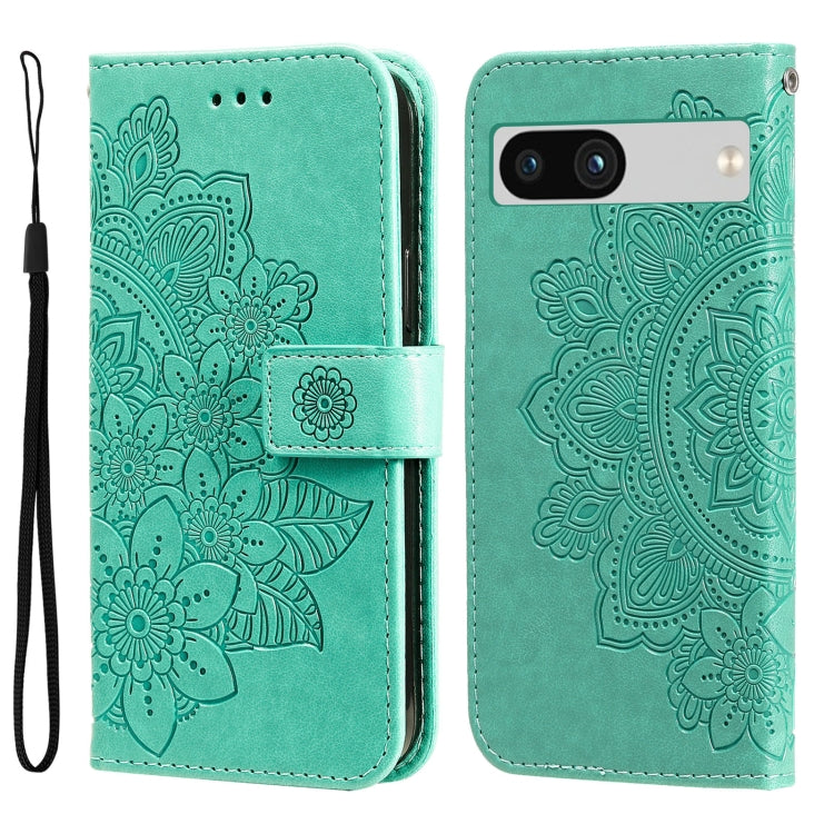 Seven-petal Flowers Embossing Leather Phone Case, For Google Pixel 11 Pro XL, For Google Pixel 11 / Pixel 11 Pro, For Google Pixel 10a, For Google Pixel 9a, For Google Pixel 9 Pro, For Google Pixel 9, For Google Pixel 8a, For Google Pixel 8 Pro        ...