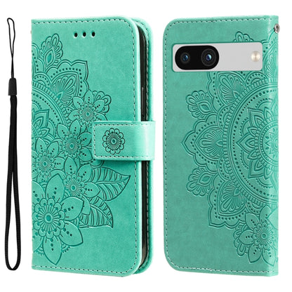 Seven-petal Flowers Embossing Leather Phone Case, For Google Pixel 11 Pro XL, For Google Pixel 11 / Pixel 11 Pro, For Google Pixel 10a, For Google Pixel 9a, For Google Pixel 9 Pro, For Google Pixel 9, For Google Pixel 8a, For Google Pixel 8 Pro        ...