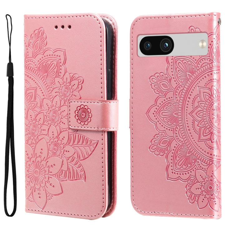 Seven-petal Flowers Embossing Leather Phone Case, For Google Pixel 11 Pro XL, For Google Pixel 11 / Pixel 11 Pro, For Google Pixel 10a, For Google Pixel 9a, For Google Pixel 9 Pro, For Google Pixel 9, For Google Pixel 8a, For Google Pixel 8 Pro        ...
