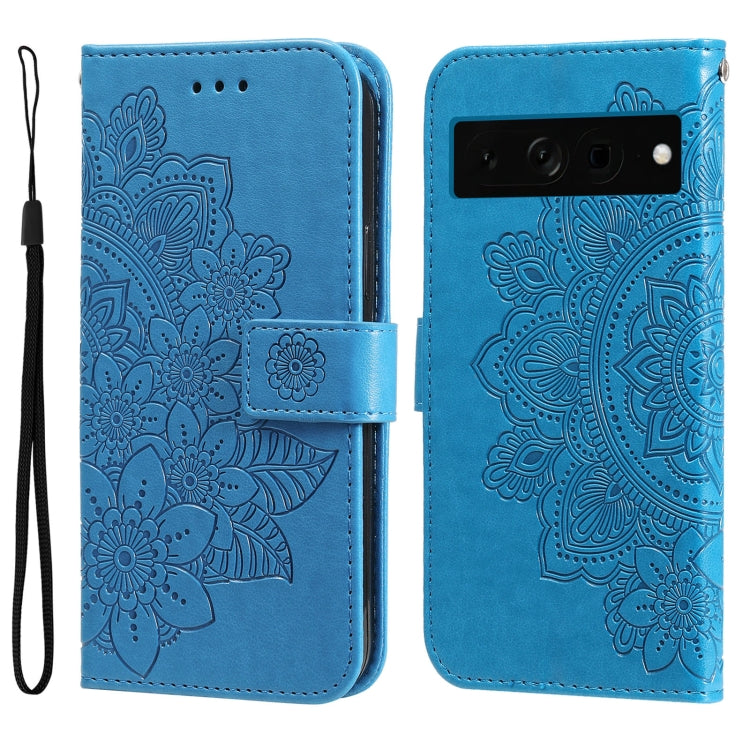 Seven-petal Flowers Embossing Leather Phone Case, For Google Pixel 11 Pro XL, For Google Pixel 11 / Pixel 11 Pro, For Google Pixel 10a, For Google Pixel 9a, For Google Pixel 9 Pro, For Google Pixel 9, For Google Pixel 8a, For Google Pixel 8 Pro        ...