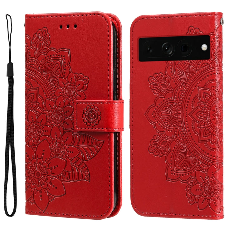 Seven-petal Flowers Embossing Leather Phone Case, For Google Pixel 11 Pro XL, For Google Pixel 11 / Pixel 11 Pro, For Google Pixel 10a, For Google Pixel 9a, For Google Pixel 9 Pro, For Google Pixel 9, For Google Pixel 8a, For Google Pixel 8 Pro        ...