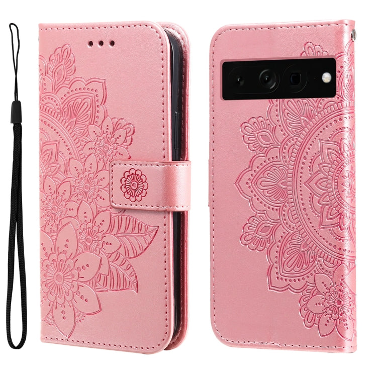 Seven-petal Flowers Embossing Leather Phone Case, For Google Pixel 11 Pro XL, For Google Pixel 11 / Pixel 11 Pro, For Google Pixel 10a, For Google Pixel 9a, For Google Pixel 9 Pro, For Google Pixel 9, For Google Pixel 8a, For Google Pixel 8 Pro        ...