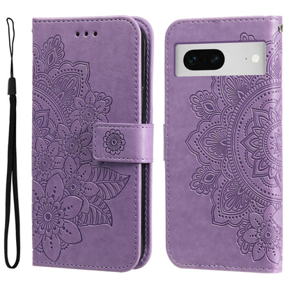 Seven-petal Flowers Embossing Leather Phone Case, For Google Pixel 11 Pro XL, For Google Pixel 11 / Pixel 11 Pro, For Google Pixel 10a, For Google Pixel 9a, For Google Pixel 9 Pro, For Google Pixel 9, For Google Pixel 8a, For Google Pixel 8 Pro        ...