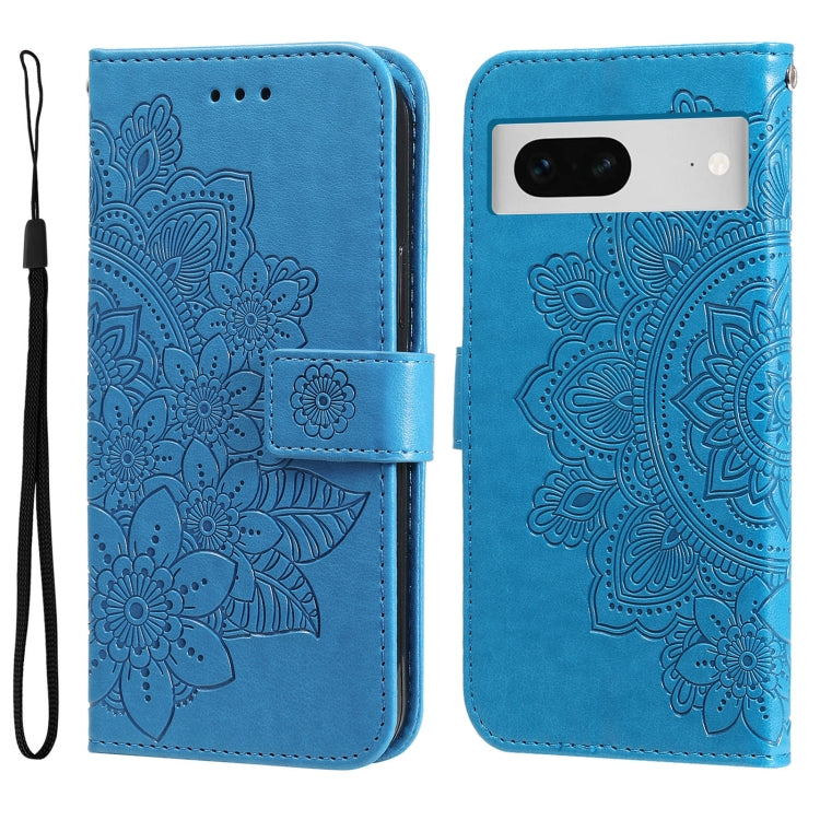 Seven-petal Flowers Embossing Leather Phone Case, For Google Pixel 11 Pro XL, For Google Pixel 11 / Pixel 11 Pro, For Google Pixel 10a, For Google Pixel 9a, For Google Pixel 9 Pro, For Google Pixel 9, For Google Pixel 8a, For Google Pixel 8 Pro        ...