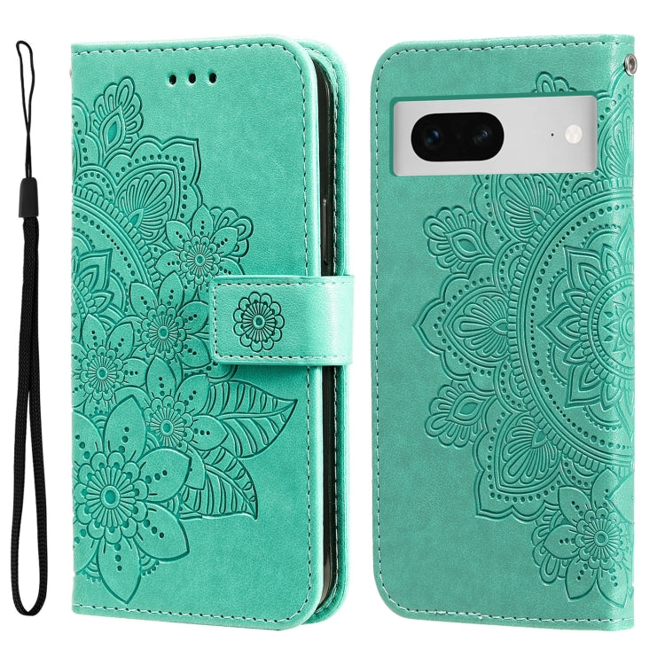 Seven-petal Flowers Embossing Leather Phone Case, For Google Pixel 11 Pro XL, For Google Pixel 11 / Pixel 11 Pro, For Google Pixel 10a, For Google Pixel 9a, For Google Pixel 9 Pro, For Google Pixel 9, For Google Pixel 8a, For Google Pixel 8 Pro        ...