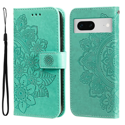 Seven-petal Flowers Embossing Leather Phone Case, For Google Pixel 11 Pro XL, For Google Pixel 11 / Pixel 11 Pro, For Google Pixel 10a, For Google Pixel 9a, For Google Pixel 9 Pro, For Google Pixel 9, For Google Pixel 8a, For Google Pixel 8 Pro        ...