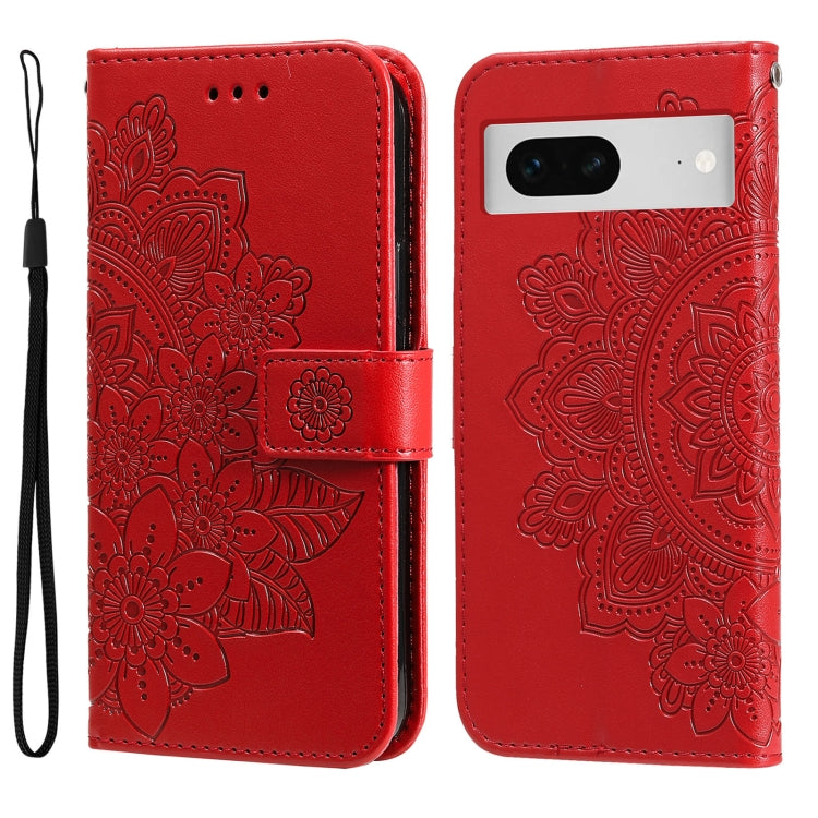 Seven-petal Flowers Embossing Leather Phone Case, For Google Pixel 11 Pro XL, For Google Pixel 11 / Pixel 11 Pro, For Google Pixel 10a, For Google Pixel 9a, For Google Pixel 9 Pro, For Google Pixel 9, For Google Pixel 8a, For Google Pixel 8 Pro        ...