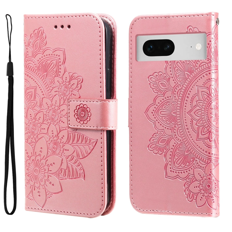 Seven-petal Flowers Embossing Leather Phone Case, For Google Pixel 11 Pro XL, For Google Pixel 11 / Pixel 11 Pro, For Google Pixel 10a, For Google Pixel 9a, For Google Pixel 9 Pro, For Google Pixel 9, For Google Pixel 8a, For Google Pixel 8 Pro        ...