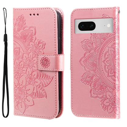 Seven-petal Flowers Embossing Leather Phone Case, For Google Pixel 11 Pro XL, For Google Pixel 11 / Pixel 11 Pro, For Google Pixel 10a, For Google Pixel 9a, For Google Pixel 9 Pro, For Google Pixel 9, For Google Pixel 8a, For Google Pixel 8 Pro        ...