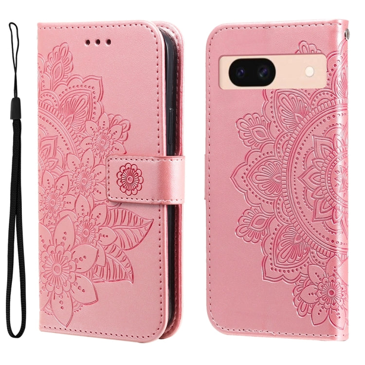 Seven-petal Flowers Embossing Leather Phone Case, For Google Pixel 11 Pro XL, For Google Pixel 11 / Pixel 11 Pro, For Google Pixel 10a, For Google Pixel 9a, For Google Pixel 9 Pro, For Google Pixel 9, For Google Pixel 8a, For Google Pixel 8 Pro        ...