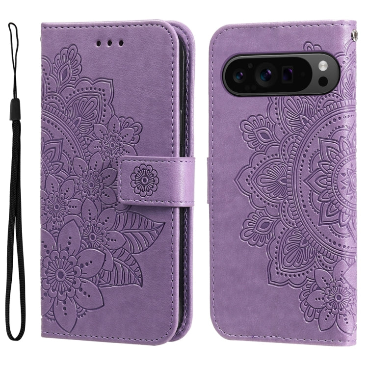 Seven-petal Flowers Embossing Leather Phone Case, For Google Pixel 11 Pro XL, For Google Pixel 11 / Pixel 11 Pro, For Google Pixel 10a, For Google Pixel 9a, For Google Pixel 9 Pro, For Google Pixel 9, For Google Pixel 8a, For Google Pixel 8 Pro        ...