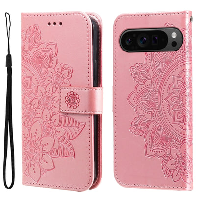 Seven-petal Flowers Embossing Leather Phone Case, For Google Pixel 11 Pro XL, For Google Pixel 11 / Pixel 11 Pro, For Google Pixel 10a, For Google Pixel 9a, For Google Pixel 9 Pro, For Google Pixel 9, For Google Pixel 8a, For Google Pixel 8 Pro        ...