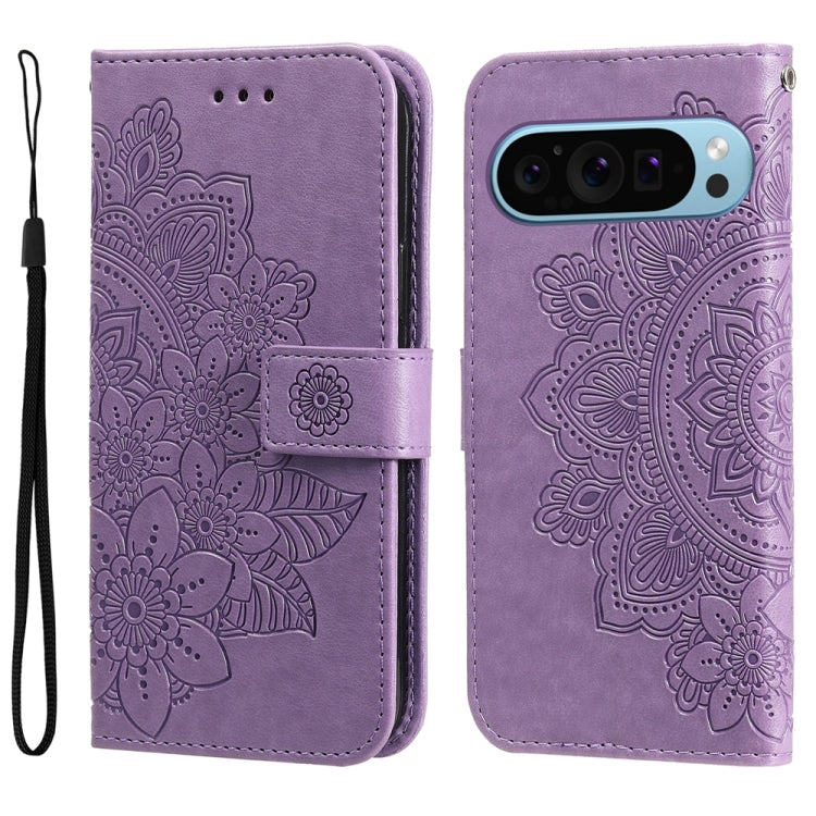 Seven-petal Flowers Embossing Leather Phone Case, For Google Pixel 11 Pro XL, For Google Pixel 11 / Pixel 11 Pro, For Google Pixel 10a, For Google Pixel 9a, For Google Pixel 9 Pro, For Google Pixel 9, For Google Pixel 8a, For Google Pixel 8 Pro        ...