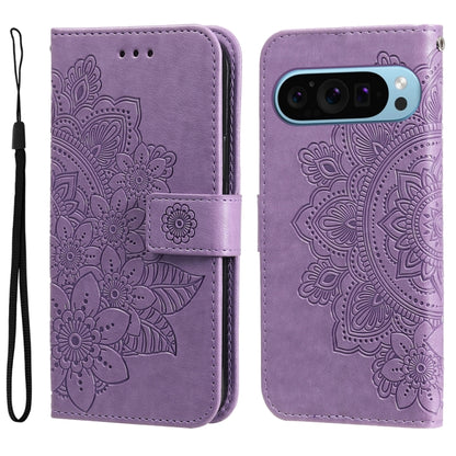 Seven-petal Flowers Embossing Leather Phone Case, For Google Pixel 11 Pro XL, For Google Pixel 11 / Pixel 11 Pro, For Google Pixel 10a, For Google Pixel 9a, For Google Pixel 9 Pro, For Google Pixel 9, For Google Pixel 8a, For Google Pixel 8 Pro        ...