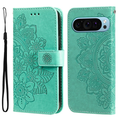 Seven-petal Flowers Embossing Leather Phone Case, For Google Pixel 11 Pro XL, For Google Pixel 11 / Pixel 11 Pro, For Google Pixel 10a, For Google Pixel 9a, For Google Pixel 9 Pro, For Google Pixel 9, For Google Pixel 8a, For Google Pixel 8 Pro        ...