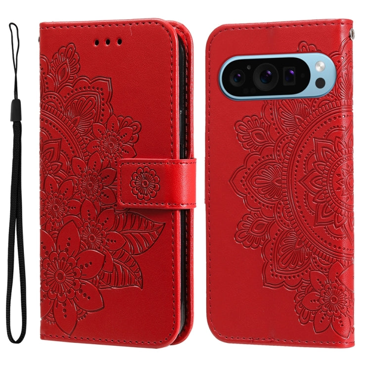 Seven-petal Flowers Embossing Leather Phone Case, For Google Pixel 11 Pro XL, For Google Pixel 11 / Pixel 11 Pro, For Google Pixel 10a, For Google Pixel 9a, For Google Pixel 9 Pro, For Google Pixel 9, For Google Pixel 8a, For Google Pixel 8 Pro        ...